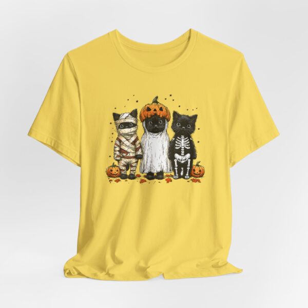 Camiseta “Gatos Halloween” – Momia, fantasma y esqueleto - Imagen 12