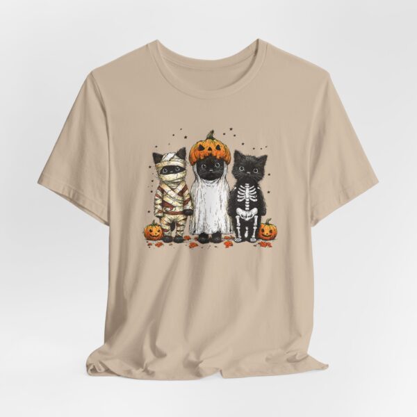 Camiseta “Gatos Halloween” – Momia, fantasma y esqueleto - Imagen 10