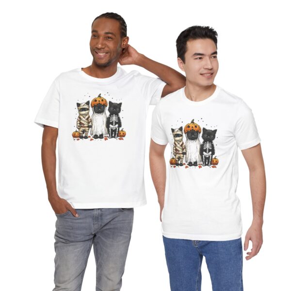 Camiseta “Gatos Halloween” – Momia, fantasma y esqueleto - Imagen 8