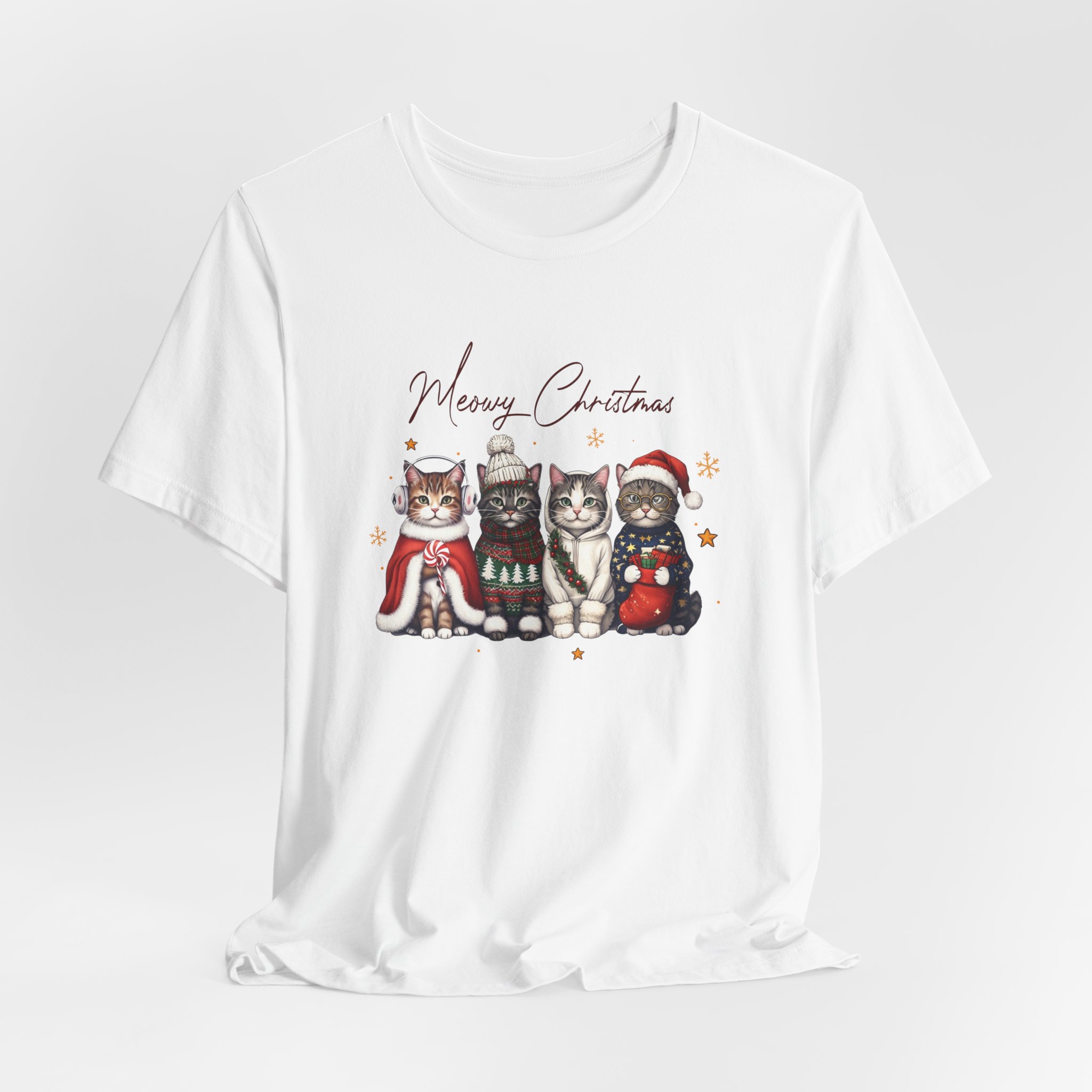 Camiseta “Meowy Christmas” – Gatos navideños divertidos - Imagen 2