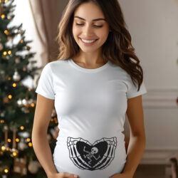 Camiseta premamá Halloween esqueleto – Diseño original para embarazadas