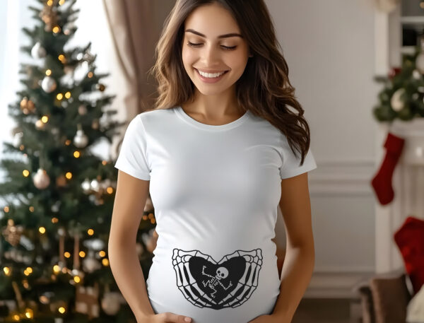 Camiseta premamá Halloween esqueleto – Diseño original para embarazadas