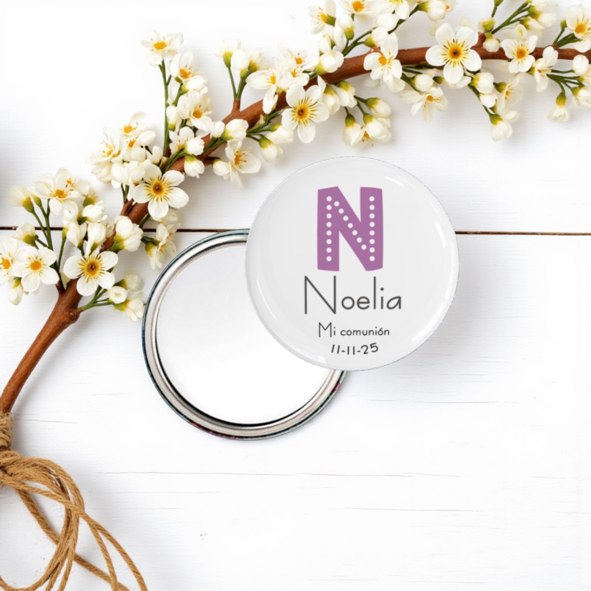Espejo personalizado con inicial Noelia