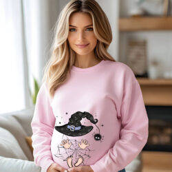 Sudadera premamá Halloween – Diseño exclusivo de bruja y bebé