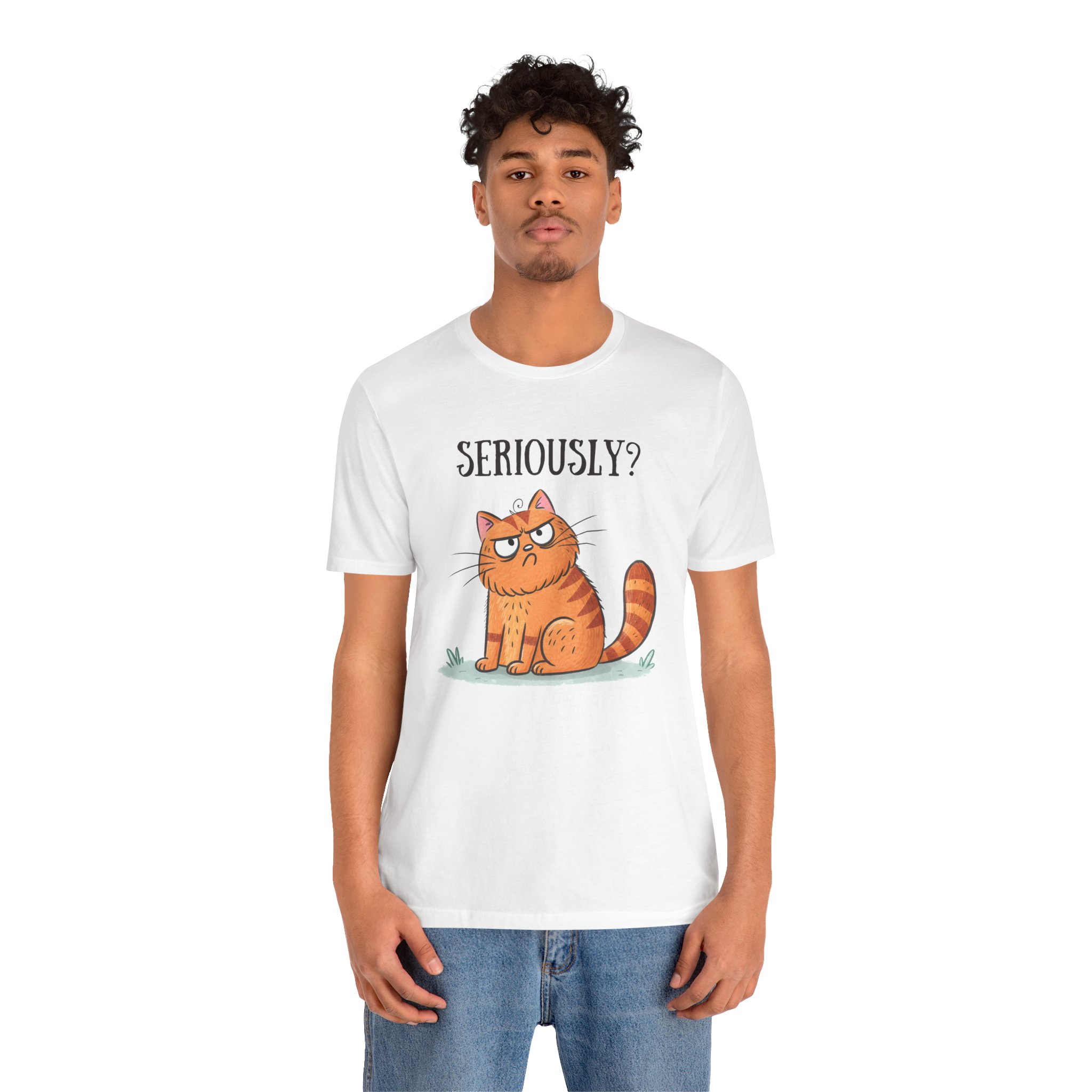 Camiseta divertida “Seriously?” – Gato sarcástico