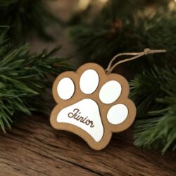 Adorno huella de mascota personalizado con nombre