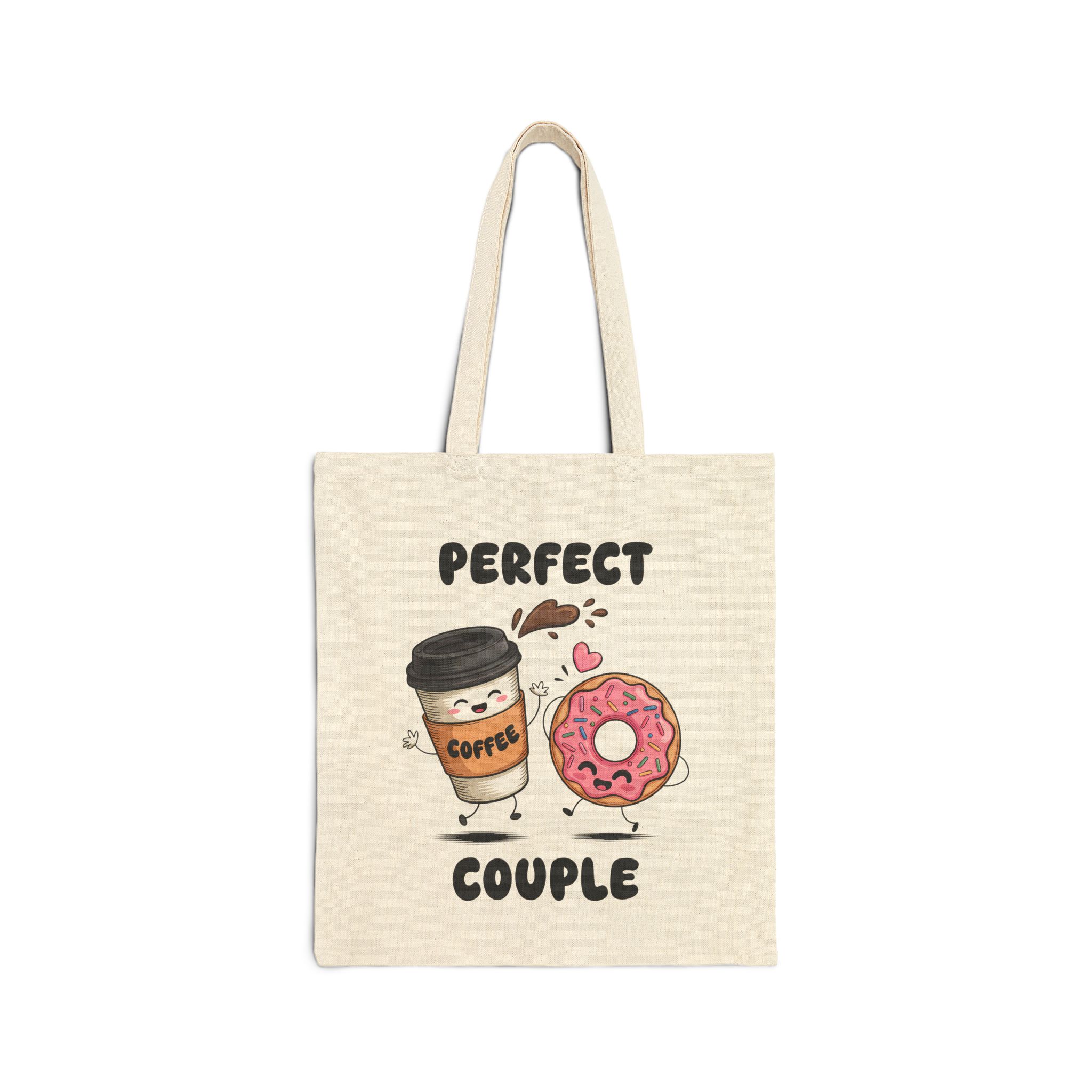 Bolsa tote Perfect Coffee Couple café donut kawaii San Valentín canvas