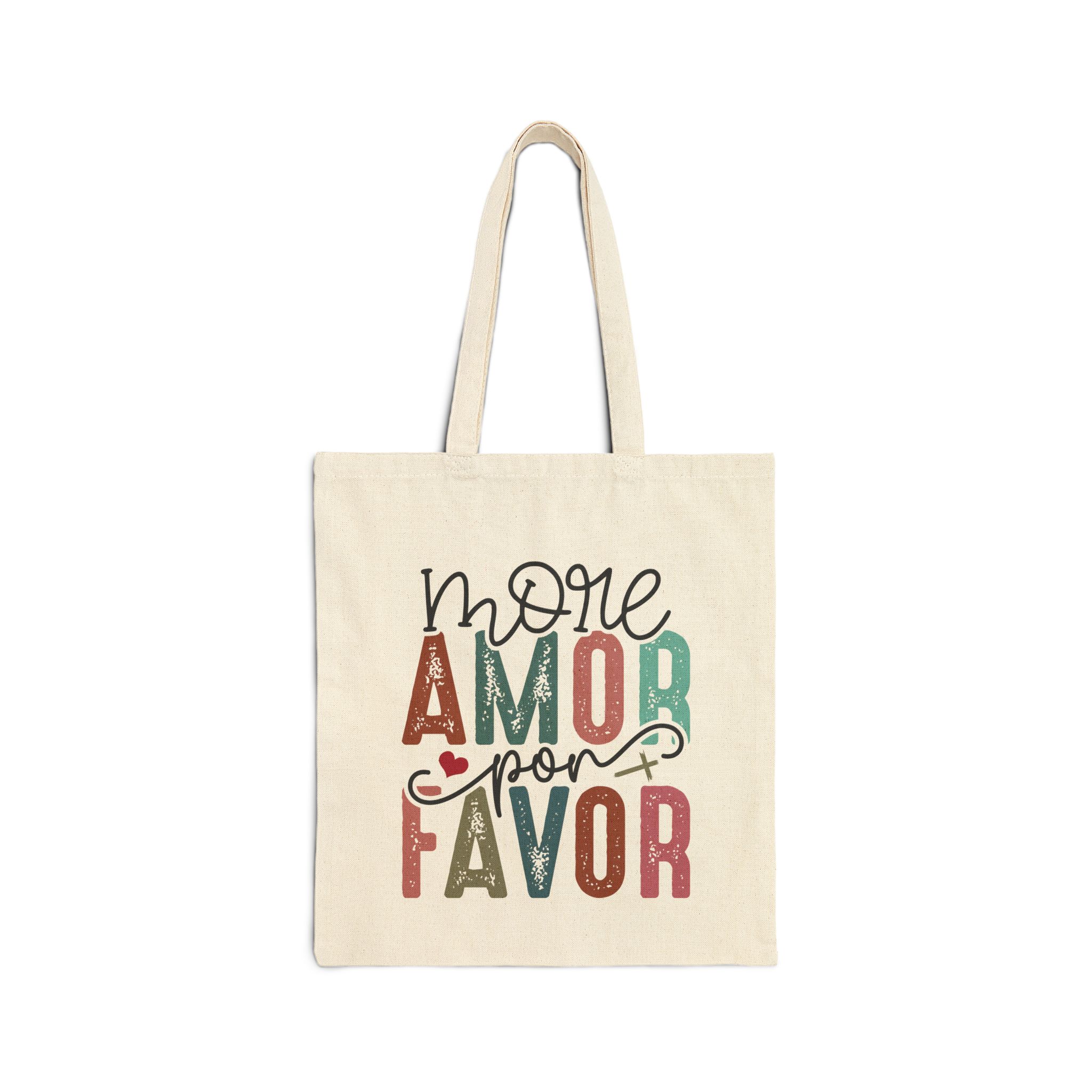 Bolsa shopper Más Amor por Favor regalo aniversario tote algodón