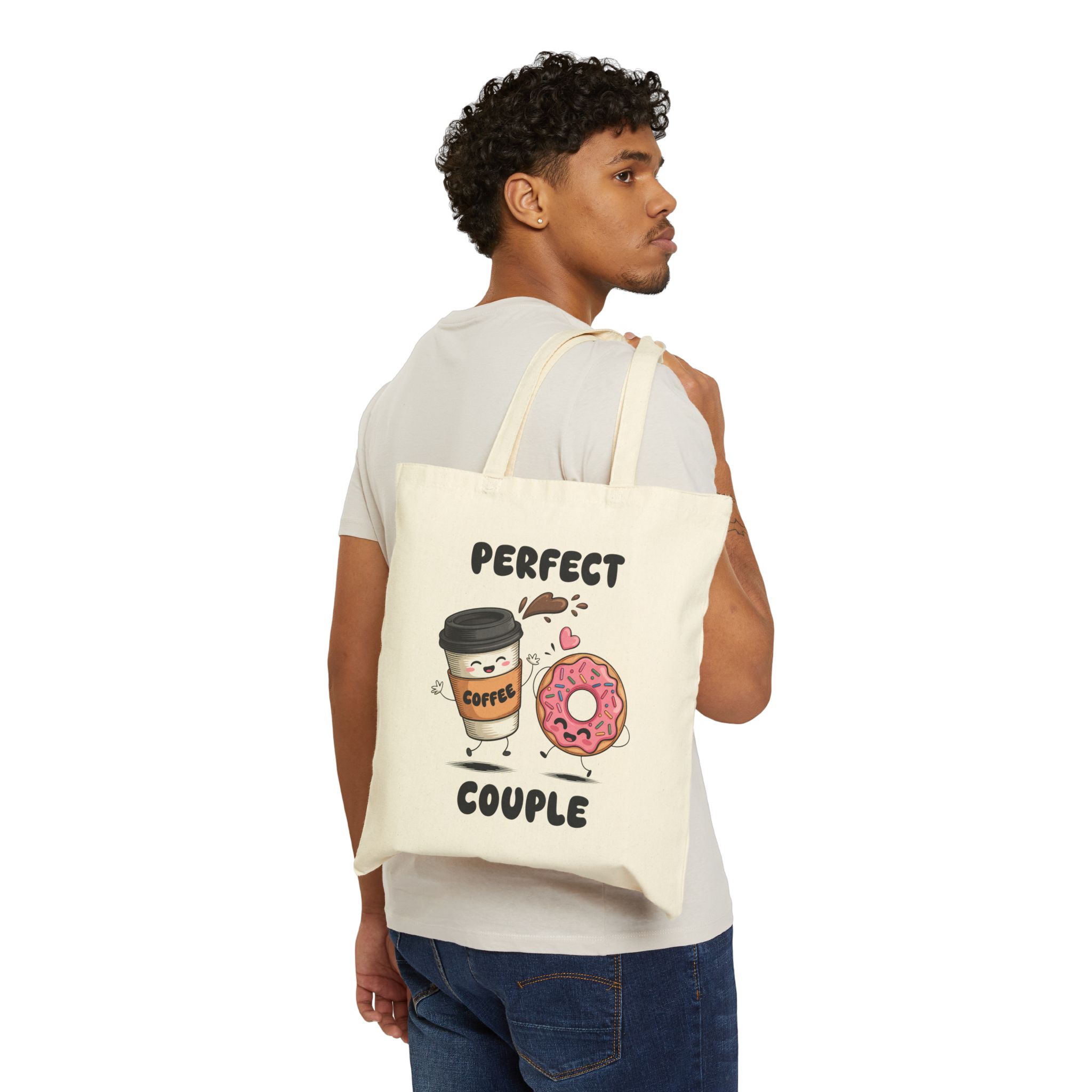 Bolsa shopper coffee donut perfect couple regalo aniversario tote