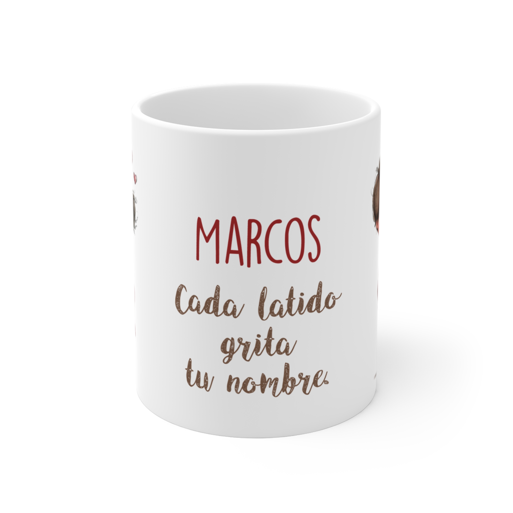 Taza personalizada con nombre cada latido grita tu nombre