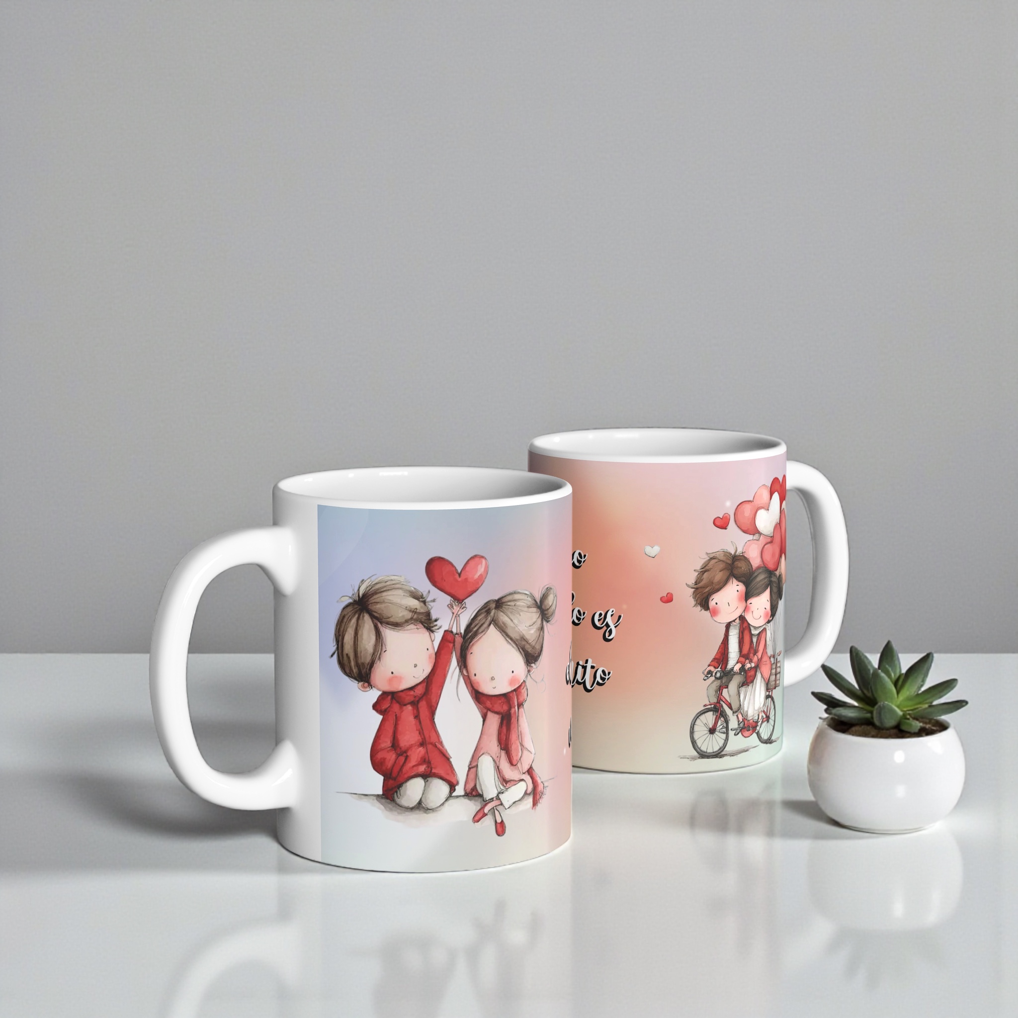 Taza personalizada San Valentin- Contigo el mundo es más bonito
