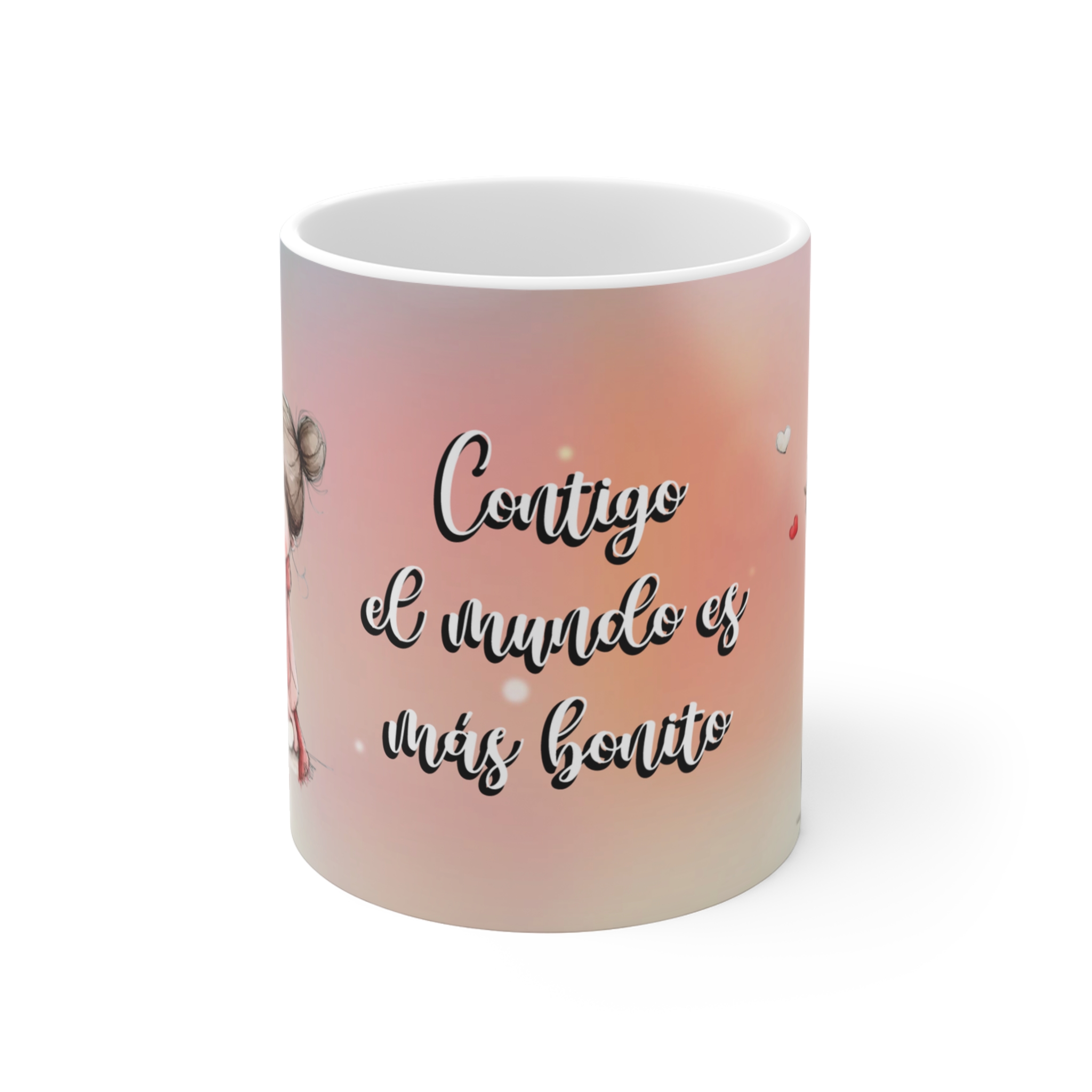 Taza personalizada San Valentin- Contigo el mundo es más bonito