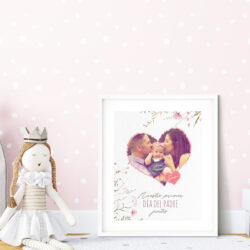 cuadro nuestro primer día del padre juntos papá bebé marco blanco