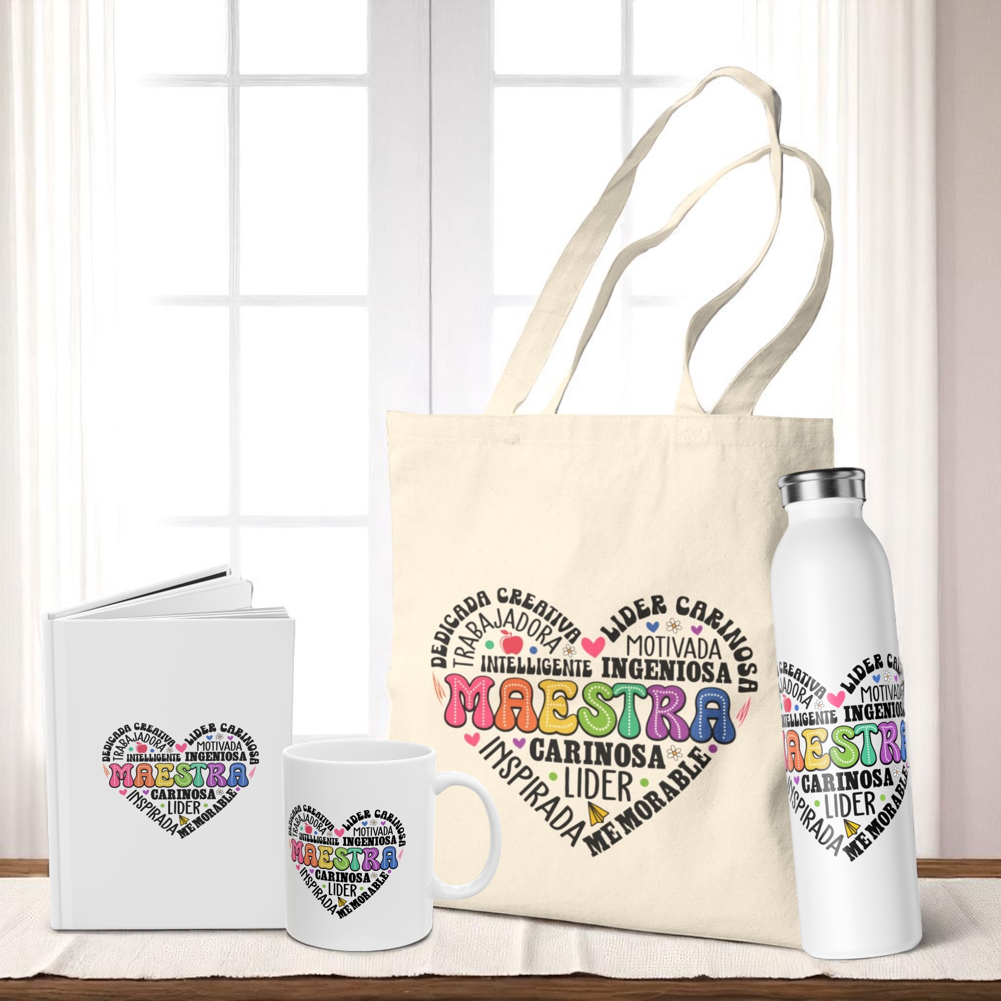 Pack_Botella termica Corazon Maestra