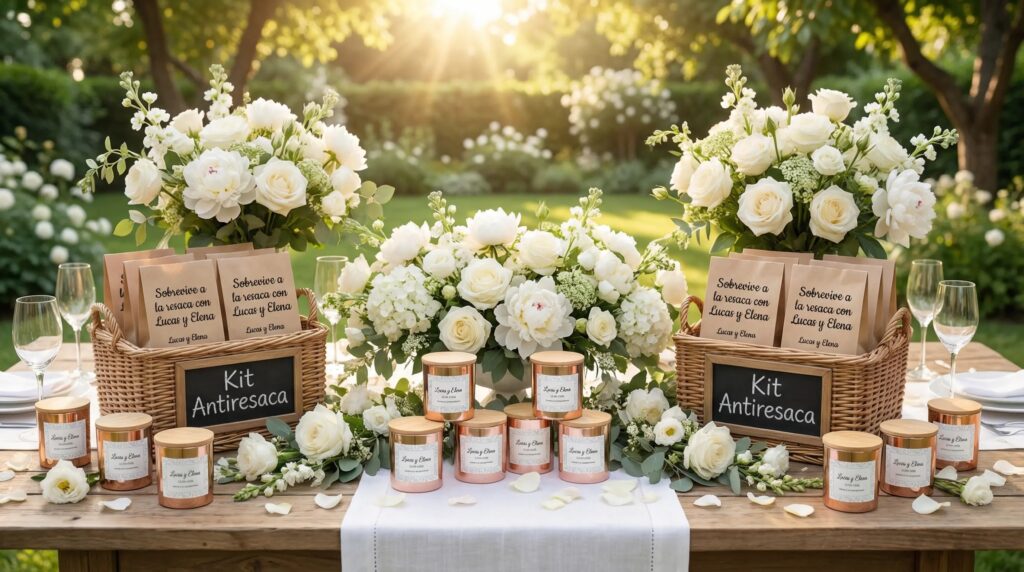 Mesa recepción boda